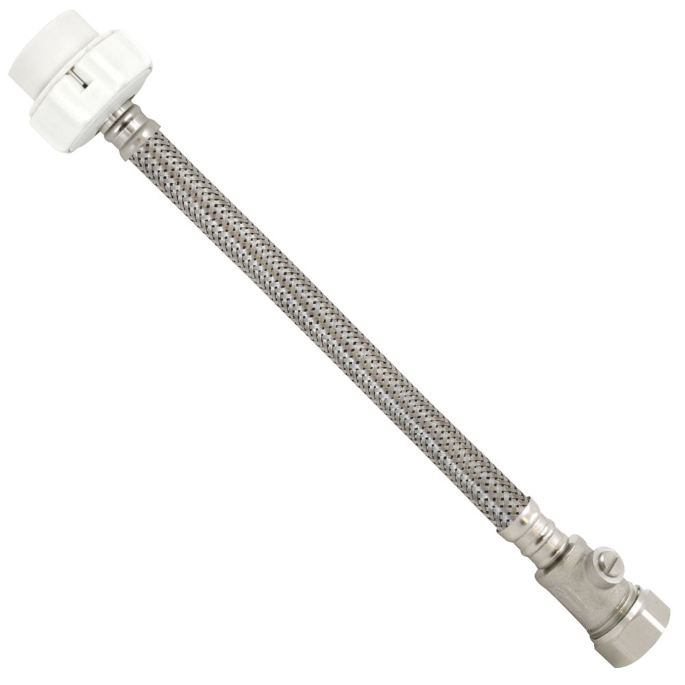 Fluidmaster Flexible Hose Connector 300mm with Isolating Valve 15mm x ½