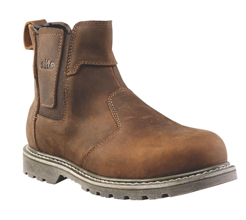 Site Mudguard   Safety Dealer Boots Brown Size 7