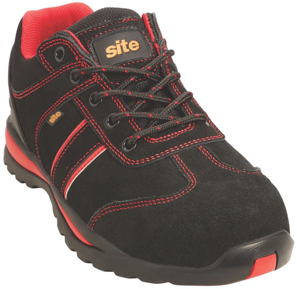 Site Coltan   Safety Trainers Black / Red Size 7