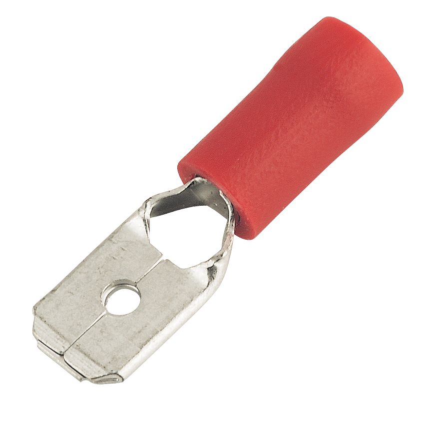 Insulated Red 0.5-1.5mm² Push-on (M) Crimp 100 Pack