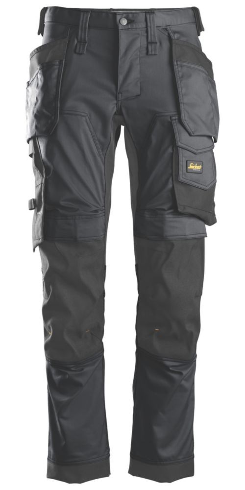 Snickers AllroundWork Stretch Trousers Grey / Black 41" W 32" L
