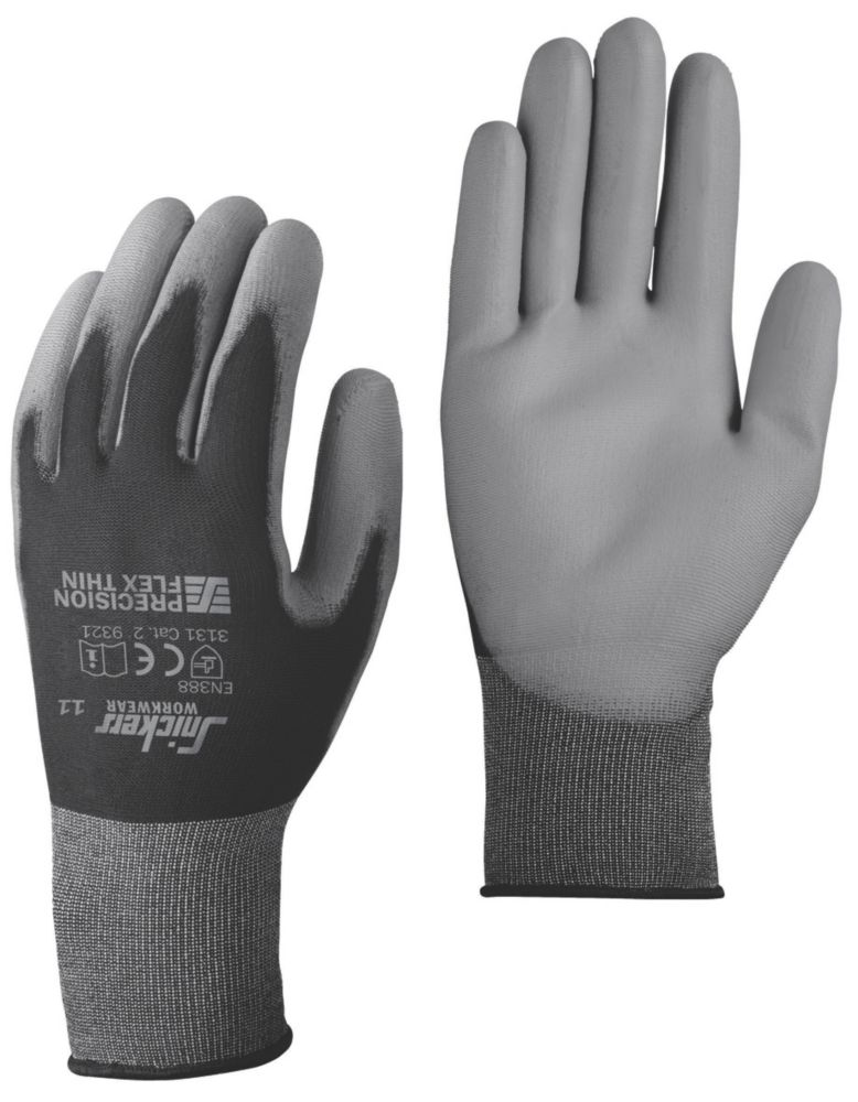 Snickers Precision Flex Light Gloves Black/Grey Large