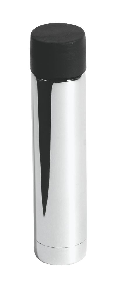 Cylinder Projection Door Stop Concealed Fixings Polished Chrome 2 Pack