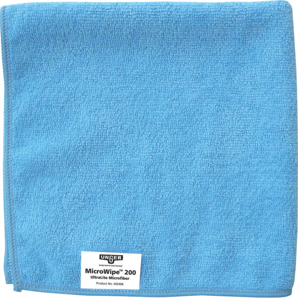 Unger Microfibre Cloths Blue 400 x 400mm 10 Pack