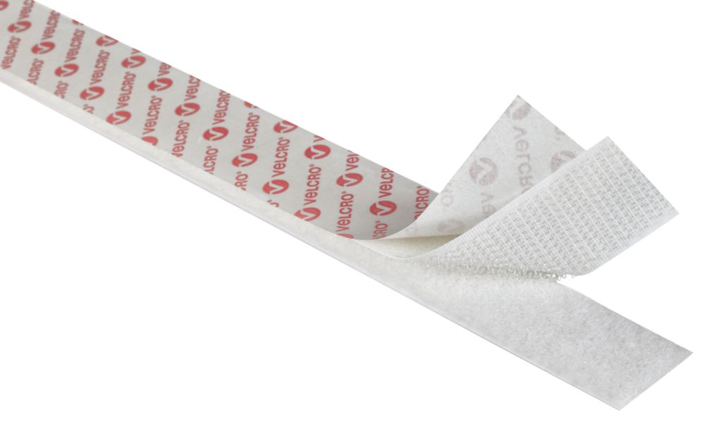 Velcro Brand  White Stick-On Tape 5 x 20mm