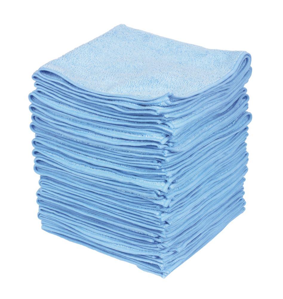 Microfibre Cloth Blue 380 x 380mm 50 Pack