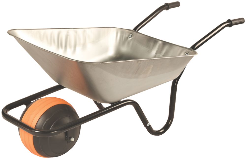 Walsall Duraball PunctureProof Wheel Wheelbarrow Galvanised 85Ltr
