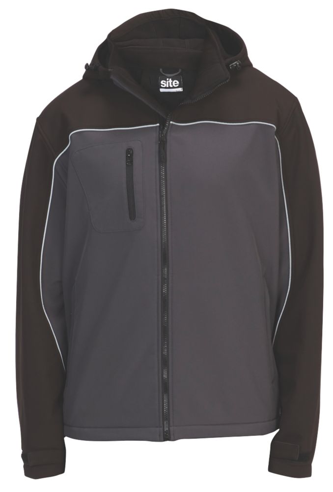 Site Kardal Water-Resistant Softshell Jacket Black /  Grey X Large 54" Chest