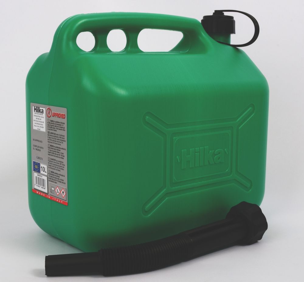Hilka Pro-Craft Plastic Fuel Can Green 10Ltr