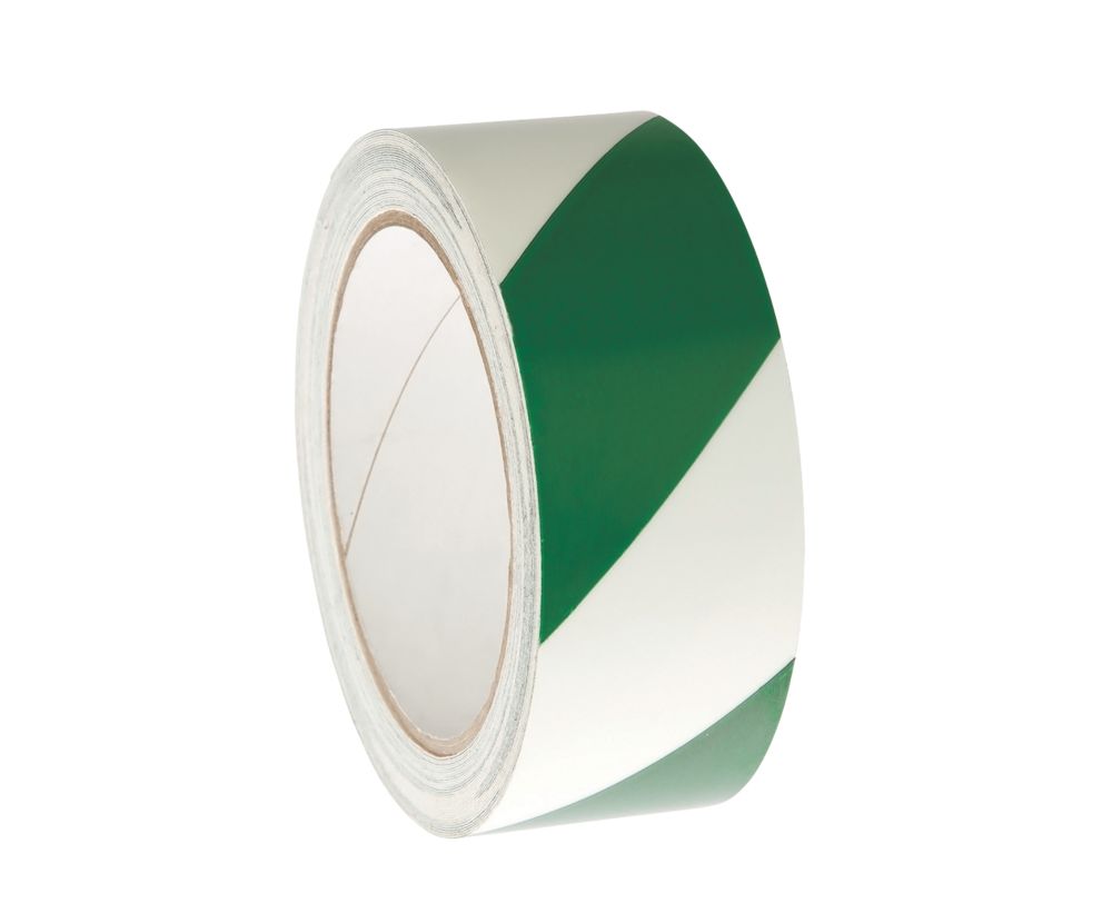 Nite-Glo Chevron Safety Tape Luminescent / Green 10m x 40mm