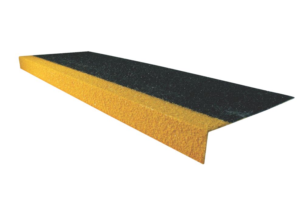 COBA Europe Cobragrip Black & Hi-Vis Yellow GRP Anti-Slip Stair Tread Cover 1000 x 345 x 55mm