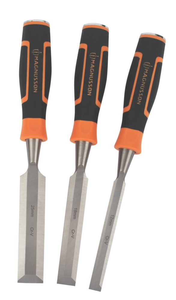 Magnusson Bevel Edge Wood Chisel Set 3 Pieces Screwfix.eu