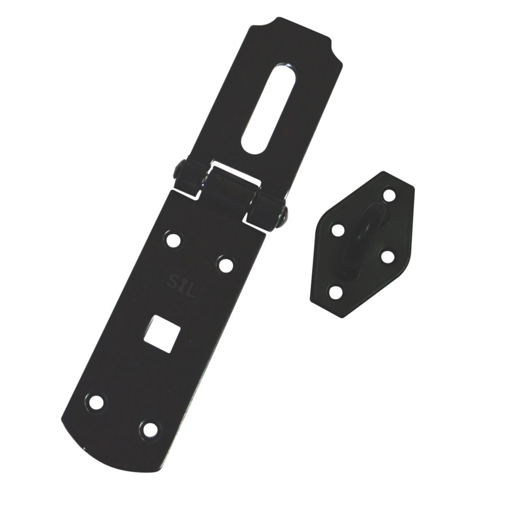 Smith & Locke Heavy Duty Hasp & Staple Black 232mm Screwfix.eu