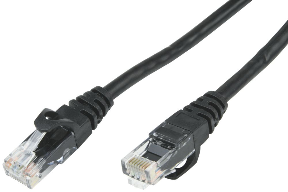 Philex Black Unshielded RJ45 Cat 6 Ethernet Cable 1m 10 Pack