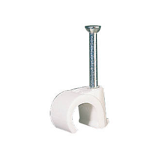 Tower Round Cable Clips 9-10mm White Pack of 100