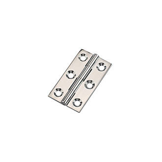 Polished Chrome  Butt Hinges 38 x 22mm 2 Pack