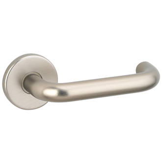 Easy Click Apollo Fire Rated Lever on Rose Handles Pair Polished Stainless Steel