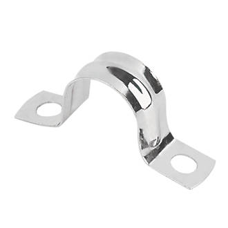 15mm Pipe Clips Chrome 10 Pack