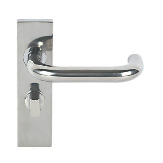 Eurospec Safety Fire Rated Safety Lever on Backplate WC Pair Polished Stainless Steel