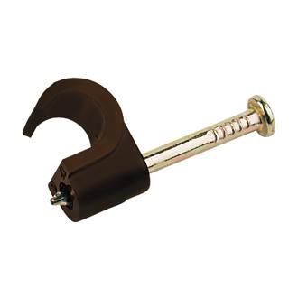 Tower Coaxial Cable Clips Brown 7.0mm Pack of 100