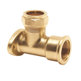 Pegler PX58X Brass Compression Adapting 90° Wall Plate Elbow 15mm x ½"