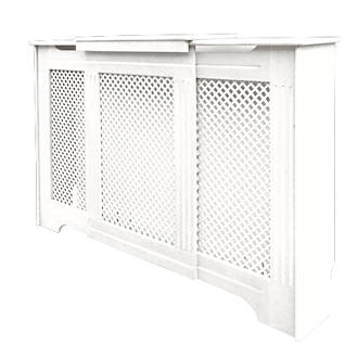 Victorian Adjustable Radiator Cover White 970-1420 x 235 x 936mm