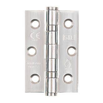 Smith & Locke Polished Stainless Steel Grade 7 Fire Rated Ball Bearing Hinge 76 x 51mm 2 Pack