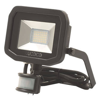 Luceco Guardian LED Floodlight & PIR Black 15W Warm White