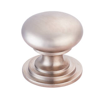 Fingertip Design Victorian Mushroom Cupboard Knob  Pack Satin Nickel 50mm