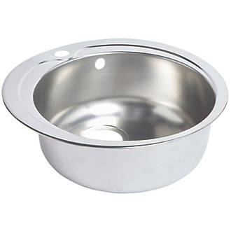 Round Kitchen Sink Stainless Steel 1 Bowl 485 x 485mm