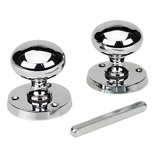Victorian Mortice Knobs Pair Polished Chrome 54mm