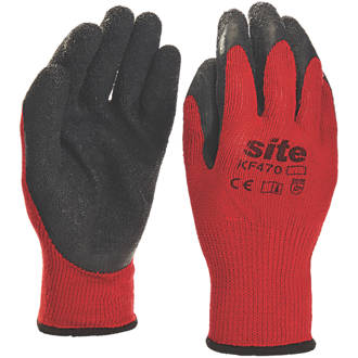 Site KF470 Latex Gripper Gloves Red / Black Large