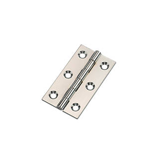 Polished Chrome  Butt Hinges 52 x 29mm 2 Pack