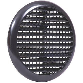 Map Vent Fixed Louvre Vent with Flyscreen Black 145 x 145mm