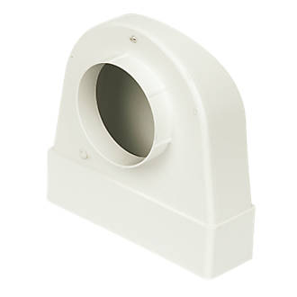 Manrose PVC Round to Rectangular Flat Channel Appliance Connector Elbow 90° Bend White 212mm x 100mm