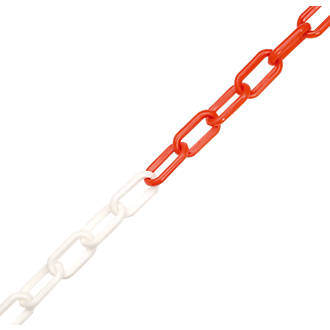 5metre length Red & White 6mm Plastic Chain 