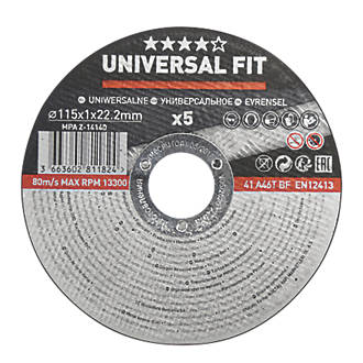 Metal Metal Cutting Disc 4½" (115mm) x 1 x 22.2mm 5 Pack