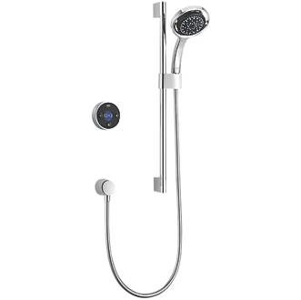 Mira Platinum Gravity-Pumped Rear-Fed Single Outlet Black / Chrome Thermostatic Wireless Digital Mixer Shower