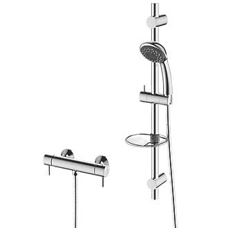 Cooke & Lewis Mala Rear-Fed Exposed Chrome Thermostatic Mixer Shower
