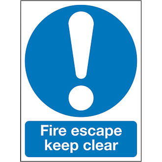 "Fire Escape Keep Clear" Sign 200 x 150mm