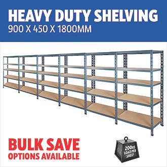 5-Tier Steel Heavy Duty Shelving 900 x 450 x 1800mm
