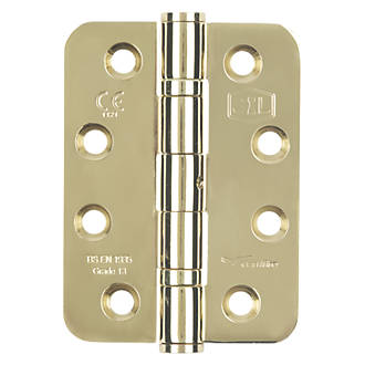 Smith & Locke Electro Brass Grade 13 Fire Rated Grade 13 Radius Hinges 102 x 76mm 2 Pack