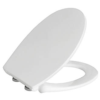 Carrara & Matta Lucca Soft-Close with Quick-Release Toilet Seat Thermoset Plastic White
