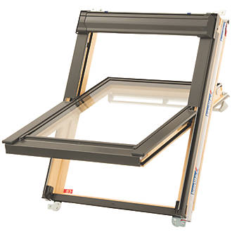 Keylite  T02 Manual Centre-Pivot Lacquered Timber Roof Window Clear 550 x 980mm