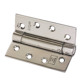 Eclipse Polished Stainless Steel Ungraded Fire Rated Adjustable Self-Closing Hinge 102 x 76mm 2 Pack