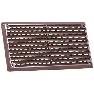 Map Vent Fixed Louvre Vent with Flyscreen Brown 152 x 76mm