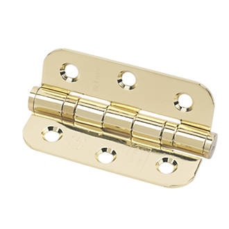 Eclipse Electro Brass Grade 7 Fire Rated Radius Ball Bearing Hinge 76 x 51mm 2 Pack