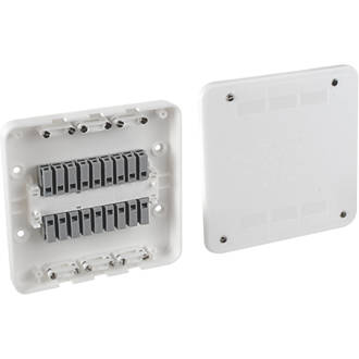 Surewire SW6S-MF 16A 6-Way Pre-Wired Lighting Spur Junction Box White