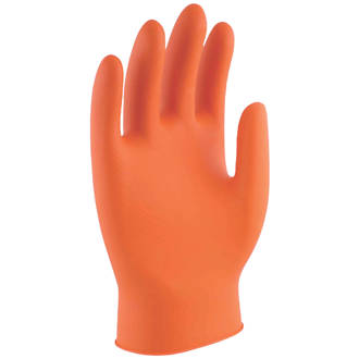 UCI Maxim Nitrile Powder-Free Disposable Gloves Orange Large 50 Pack