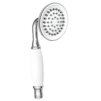 Triton Traditional Shower Head Chrome / White 78 x 212mm